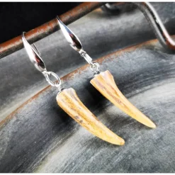 1 Paar Ohrringe, Edelstahl und Horn, Auswahl