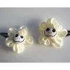 1 Paar Skull  Blume Stoff creme Satin  Totenkopf ,Haarspange , Braut