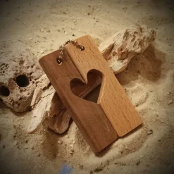 2 personalisierbare Partner Schlüsselanhänger Herzen, Hochzeit Jubiläum