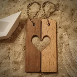 2 personalisierbare Partner Schlüsselanhänger Herzen, Hochzeit Jubiläum