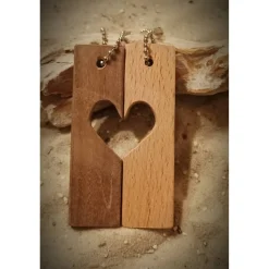 2 personalisierbare Partner Schlüsselanhänger Herzen, Hochzeit Jubiläum