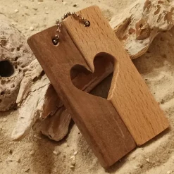 2 personalisierbare Partner Schlüsselanhänger Herzen, Hochzeit Jubiläum