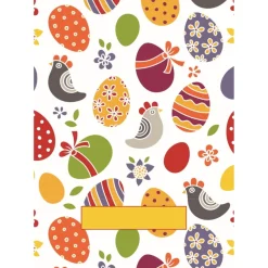 10 Postkarten zur Osterzeit mit Ostereiern und Hühnern, farbiges Feld zum selber beschriften