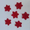 6 rote gehäkelte Sterne