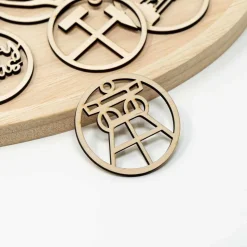 6 Ruhrpott Holzanhänger – Weihnachtsset | Pott Weihnachtsschmuck Motiv | Holz Baumschmuck