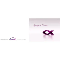 12 schlichte blanko Osterkarten (Klappkarten) im Set DIN A6 inkl. 12x haftklebender Umschlag (C6) inkl. 6 Anhänger