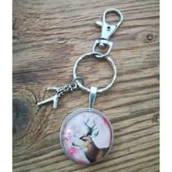 1 Schlüsselanhänger / Taschenanhänger / Trachtenanhänger "Hirsch"