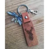 1 Schlüsselanhänger / Taschenanhänger / Trachtenanhänger "Hirsch" mit Schleife