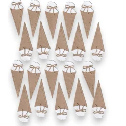 20 Schultüten gestanzt aus Tonkarton & Kraftpapier – Minischultüten für Einschulung, Kartengestaltung & Deko