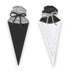 20 Schultüten gestanzt aus Tonkarton & glitzerndem Moosgummi – Streudeko & Stanzteile für Schulanfang & Minischultüte