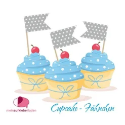 18 selbstklebende Cupcake | Deko Wimpel | Sternchen