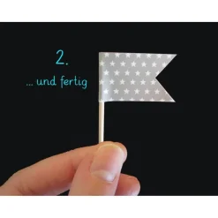 26 selbstklebende Cupcake Deko | Wimpel | Herzchen