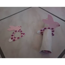 2 Serviettenringe Hase, rosa