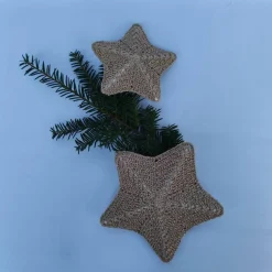 2 silberfarbene Sterne