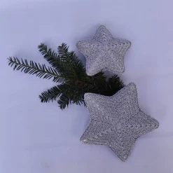 2 silberfarbene Sterne