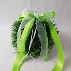 10 St. Autoschleifen APFELGRÜN mit WEIß oder CREME Antennenschleifen Autoschmuck zur Hochzeit