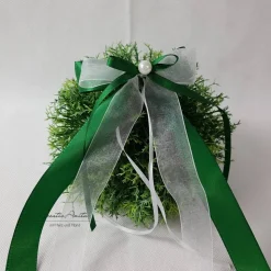 10 St. Autoschleifen GRÜN mit WEISS oder CREME - Antennenschleifen zur Hochzeit