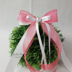 10 St. Autoschleifen in KORALLE mit WEISS oder CREME - Antennenschleifen zur Hochzeit