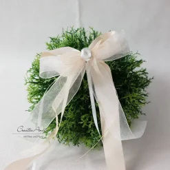 10 St. Autoschleifen in LACHS mit WEISS oder CREME - Antennenschleifen zur Hochzeit