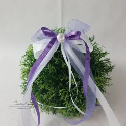 10 St. Autoschleifen in LILA WEISS oder Creme - Antennenschleifen zur Hochzeit