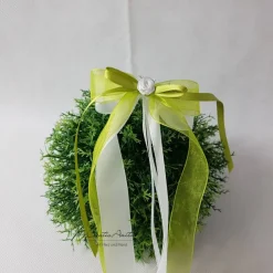 10 St. Autoschleifen in MAIGRÜN mit WEISS oder CREME - Antennenschleifen zur Hochzeit