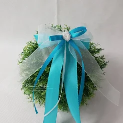 10 St. Autoschleifen in TÜRKIS WEIß oder CREME Antennenschleifen zur Hochzeit