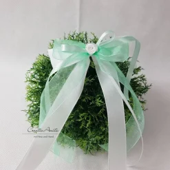 10 St. Autoschleifen MINT in WEISS oder CREME Antenne Hochzeit