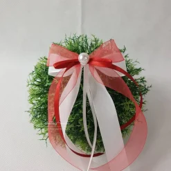 10 St. Autoschleifen ROT mit WEIß oder CREME Antennenschleifen Spiegelschleifen zur Hochzeit