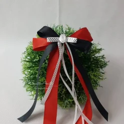 10 St. Autoschleifen ROT-SCHWARZ DOTS Antenne - Rockabilly