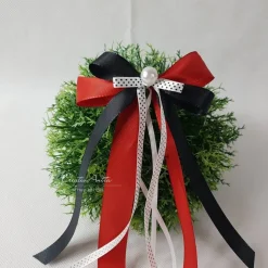 10 St. Autoschleifen ROT-SCHWARZ DOTS Antenne - Rockabilly