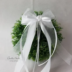 10 St. Autoschleifen WEISS Antenne Hochzeit