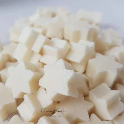 50 St. Seifensterne SCHNEEROSE - WEISS - Schafmilchseife - Gastgeschenke - Adventskalenderfüllung