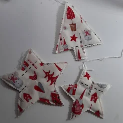 1 Stern klein, 1 Stern groß und 1 Bäumchen Weihnachten zum Aufhängen, Set 18