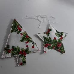 1 Stern klein und 1 Bäumchen Weihnachten zum Aufhängen, Set 17