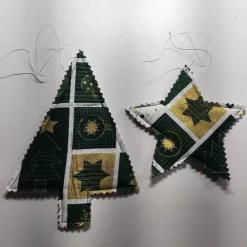 1 Stern klein und 1 Bäumchen Weihnachten zum Aufhängen, Set 11