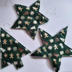 2 Sterne groß und 1 Bäumchen Weihnachten zum Aufhängen, Set 8