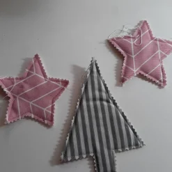 2 Sterne klein und 1 Bäumchen Weihnachten zum Aufhängen, Set 6