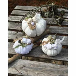 3 Stoffkürbisse Leinen Natur – Handgemachte Herbst Deko im Hygge Landhausstil