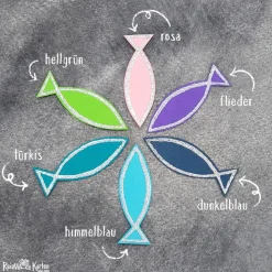 20 Streuteile Deko Fische – Handgemachte Tischdeko für Konfirmation, Kommunion, Taufe & Firmung