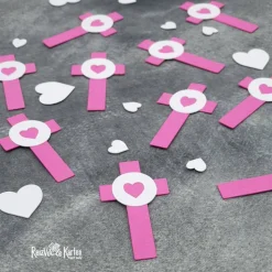 10 Streuteile Deko Kommunion, Konfirmation, Taufe - Kreuz -