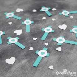 10 Streuteile Deko Kommunion, Konfirmation, Taufe - Kreuz -