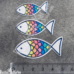 20 Streuteile Deko Regenbogen Fisch
