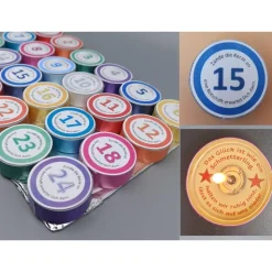 24 Teelichter mit versteckten Botschaften – Adventskalender Füllung & Geschenkidee