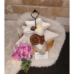 2- teilige Stern-Etagere mit Goldrand