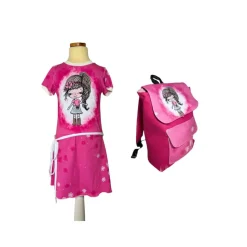 2 teiliges Set Kleid Kindergarten Rucksack - personalisierbar mit Namen und passendem Sommerkleid