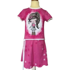 2 teiliges Set Kleid Kindergarten Rucksack - personalisierbar mit Namen und passendem Sommerkleid