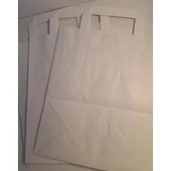 4 Tüten aus Papier in weiß mit Henkeln