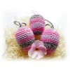 3 umhäkelte Ostereier zum Aufhängen oder Tischdeko - Gastgeschenk,Ostern,Muttertag,Dekoeier,festlich,modern,easter