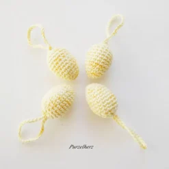 4 umhäkelte Ostereier zum Aufhängen oder Tischdeko - Gastgeschenk,Ostern,Muttertag,Dekoeier,festlich,modern