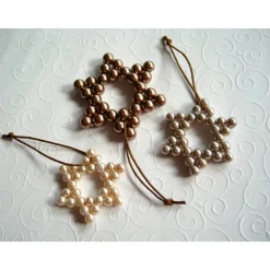 3 Weihnachtssterne aus Perlen Baumanhänger Tannenbaumschmuck